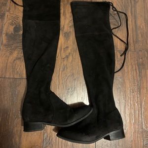 Black thigh high boots